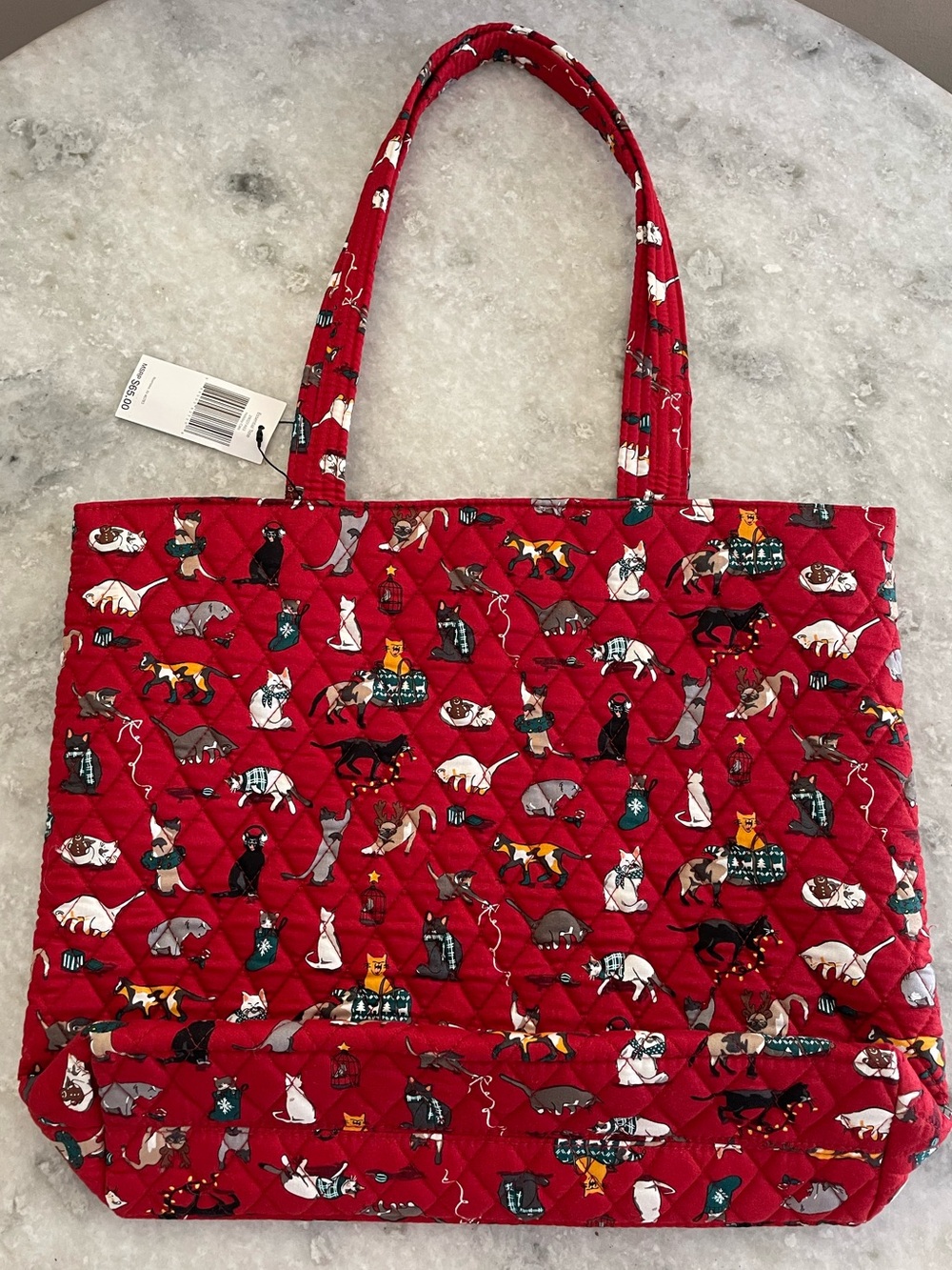 Vera Bradley Holiday Cat Essential Tote - Picture 4 of 10